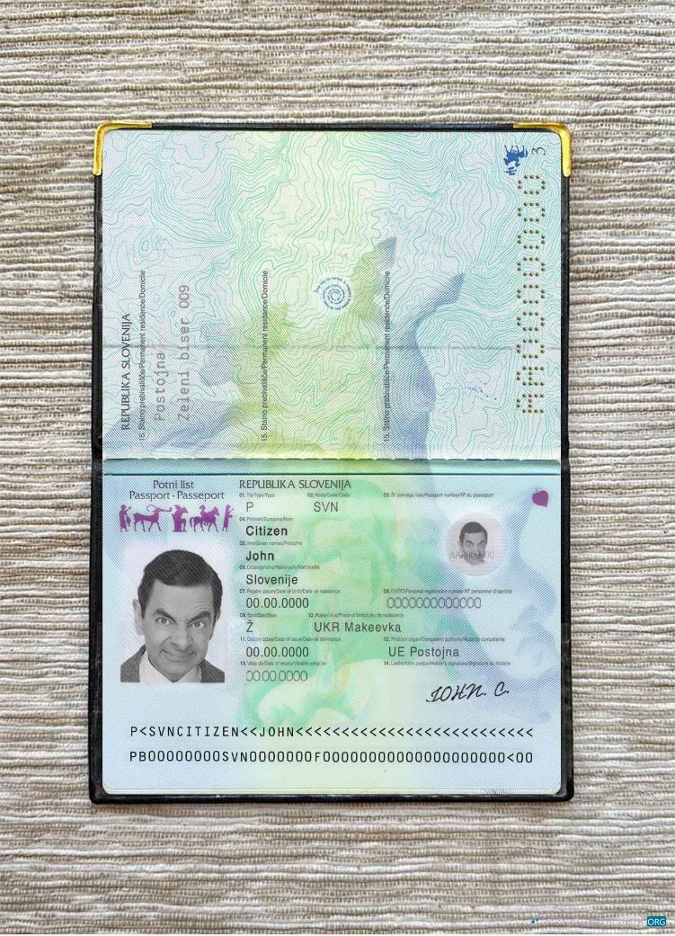 Download Slovenia passport photo look Photoshop template